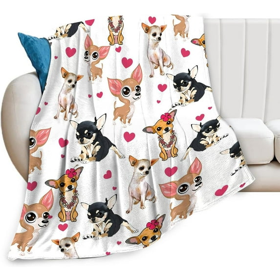Yibo Dog Blanket Chihuahua Gifts for Girls Women Chihuahua Lovers Chihuahua Throw Blanket Kids Adults Soft Warm Cozy Fleece Blanket for Couch Sofa Bed