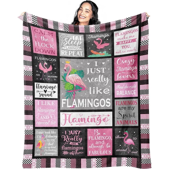 Yibo Flamingo Gifts Blanket Flannel Soft and Comfortable Anti-static Bed Sofa Blanket