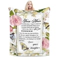 thumbnail image 1 of Yibo Flannel Blanket Flowers And Butterflies Background Blanket The Best Gift For Mom Mother's Day Gift Throw Bedding Room Decor Flannel Blankets for Bed Sofa, 1 of 7