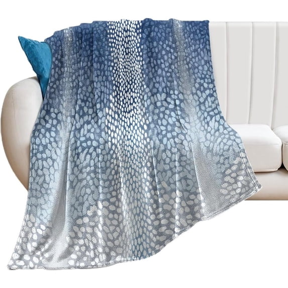Yibo Flannel Plush Throw Blanket Green and White Cheetah Leopard Print Animal Skin Pattern Throws Super Soft Blanket for Couch Sofa Bed Chair Lightweight Warm Air Conditioning Blanket