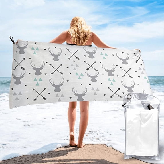Yibo Flower Leaf Beach Towel Bath Towels, Sand Free Quick Dry Beach Towels for Bathroom Yoga Gym Travel