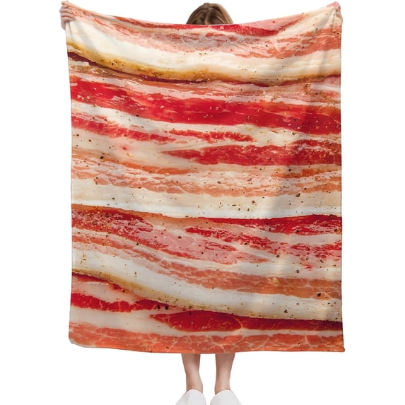 Yibo Food Bacon Blanket Flannel Soft and Comfortable Anti-static Bed Sofa Blanket