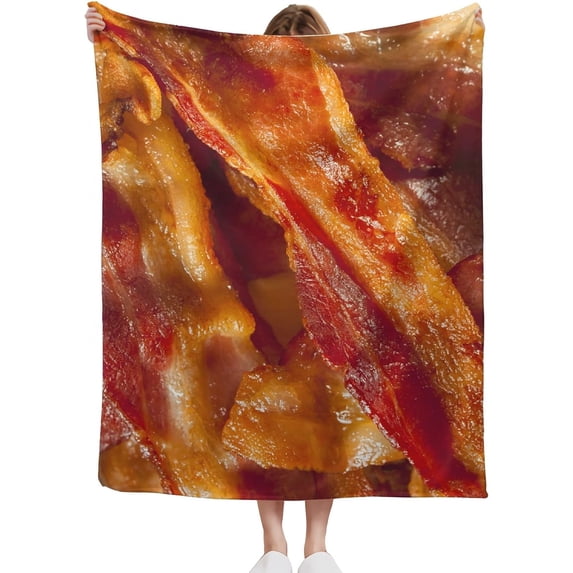 Yibo Food Bacon Blanket Flannel Soft and Comfortable Anti-static Bed Sofa Blanket