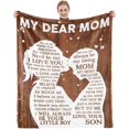 thumbnail image 1 of Yibo Gifts for Mom I Love You Mom Blanket Birthday Christmas Mothers Day Valentines Gift for Mother Birthday Gifts from Son for Mom Unique Happy Birthday Mom Gift Ideas Blanket Wood, 1 of 7