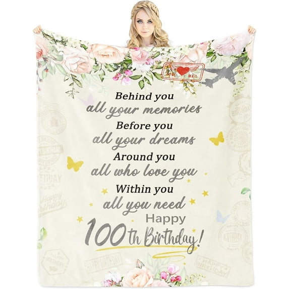 Yibo Gifts for 65th Birthday Blanket Flannel Soft and Comfortable Anti-static Bed Sofa Blanket
