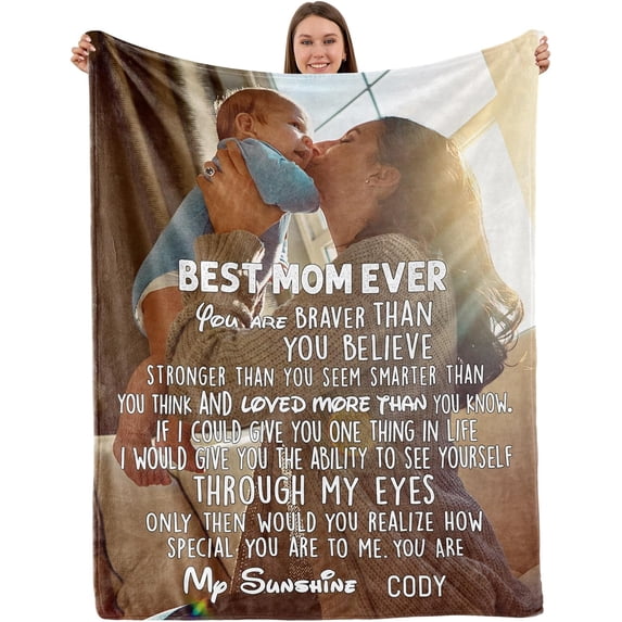 Yibo Gifts for Mom Christmas Day Birthday Gifts for Mom to My Mom Gift from Daughter Son Mom Blanket