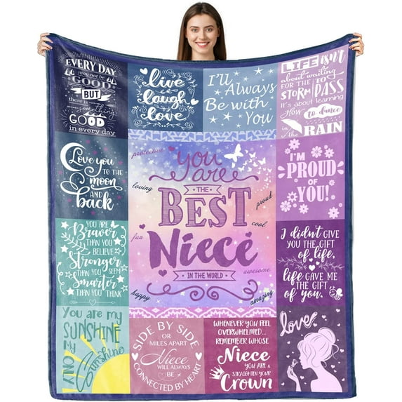 Yibo Gifts for Niece Blanket Flannel Soft and Comfortable Anti-static Bed Sofa Blanket