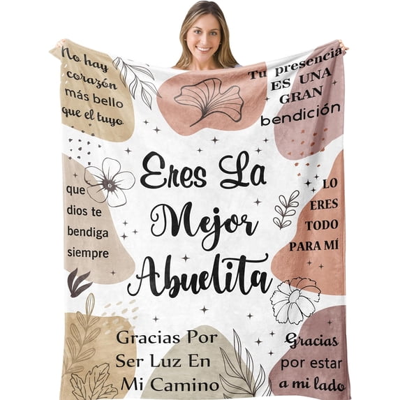 Yibo Grandma Gifts in Spanish, Abuelita Gifts, Mejor Abuela Gifts, Great Grandma Birthday Gift, Gift for Abuela, Abuelita Gift from Grandchildren, Abuela Gift Ideas Blanket