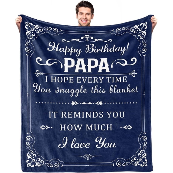 Yibo Happy Birthday Gifts for Papa Blanket Flannel Soft and Comfortable Anti-static Bed Sofa Blanket