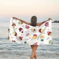 thumbnail image 1 of Yibo Hawaiian Flower Print Beach Towel for Travel Gym Yoga, 1 of 7