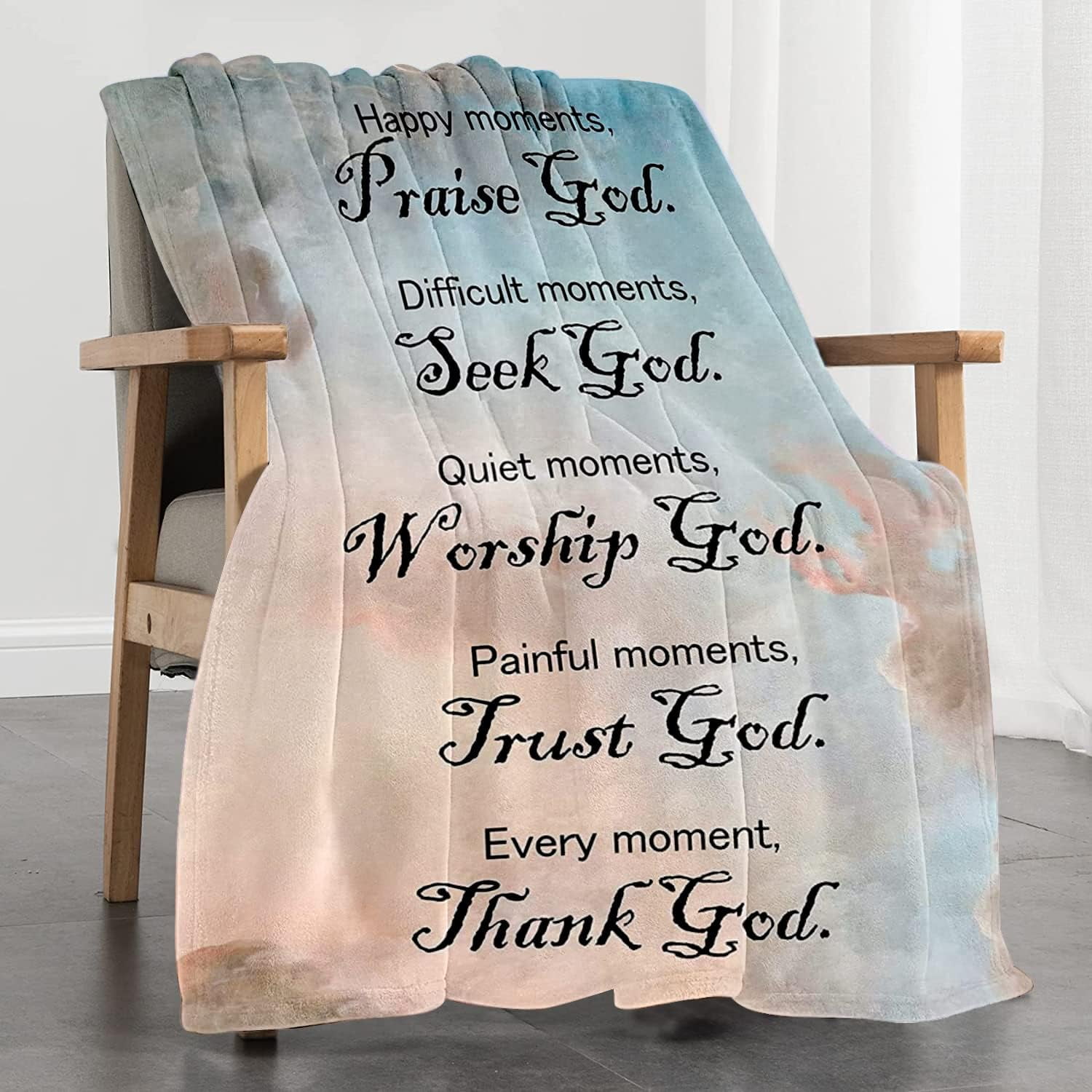 Yibo Healing Spiritual Blanket Gifts Christian Bible Verse Throws Blanket Religious Prayer Soft