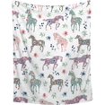 thumbnail image 1 of Yibo Horse Farm Animal Flowers Blanket Gifts Blanket Flannel Soft and Comfortable Anti-static Bed Sofa Blanket, 1 of 7