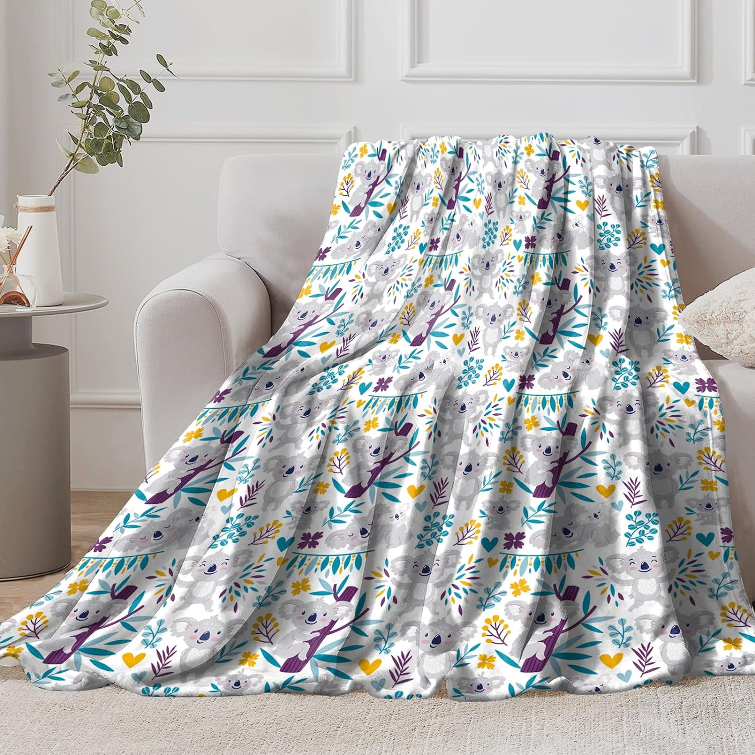 Yibo Koala Blanket for Boys Girls, Kid Koalas Print for Couch Bed Sofa