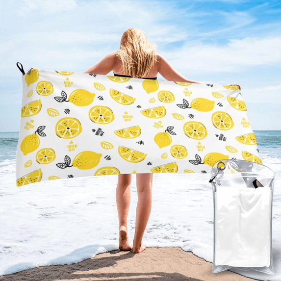 Yibo Lemon Beach Towel - Perfect for Travel, Swim, and Fitness