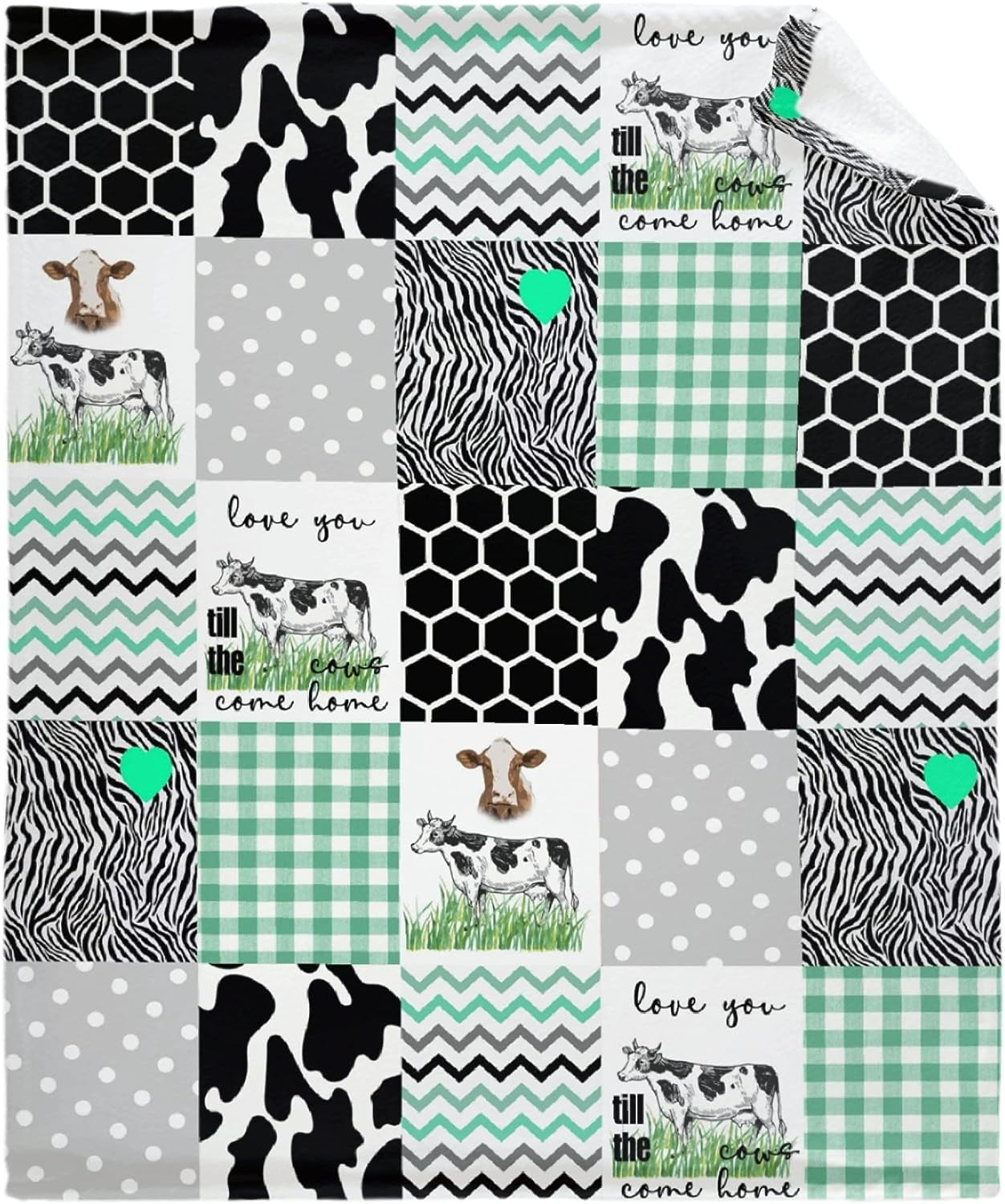 Light Pink Cow Print Blanket