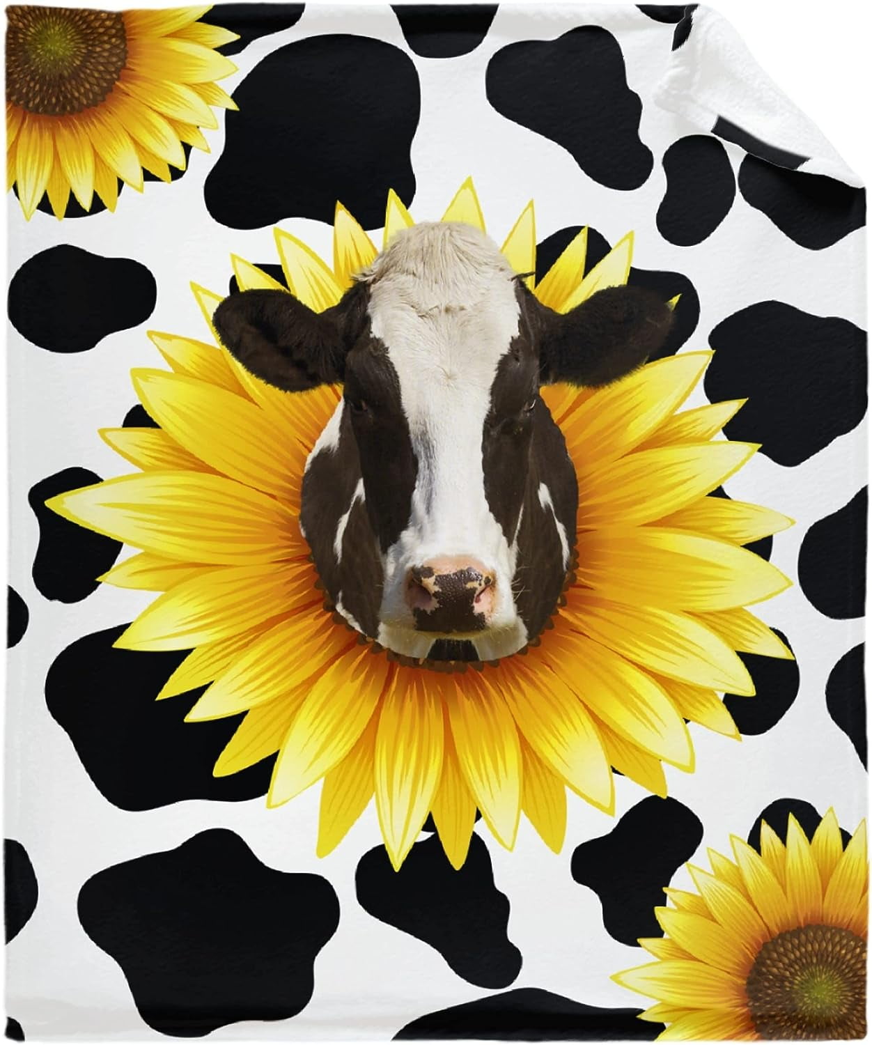 Black Pink Cow Print Blanket