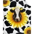 thumbnail image 1 of Yibo Light Pink Cow Print Blanket Flannel Soft and Comfortable Anti-static Bed Sofa Blanket, 1 of 7