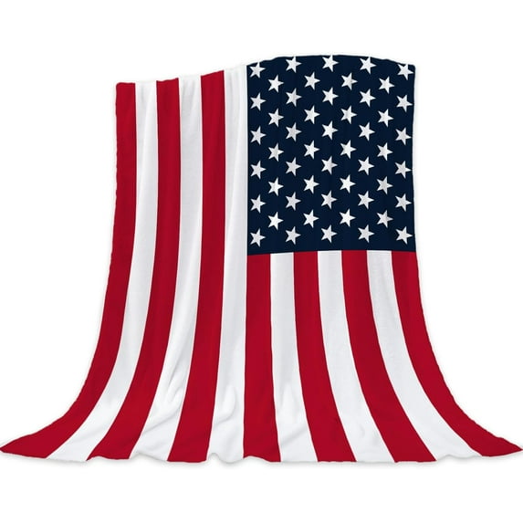Yibo Living Patriotic Throw Blanket Baby Small 4th of July Memorial Day Fourth of July American Flag Blanket for Swaddle Toddler Pet Veteran Day Stars and Stripes Red White Blue Blanket
