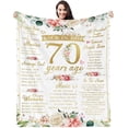 thumbnail image 1 of Yibo Merry Carve 75th Birthday Gifts for Women Happy 75th Birthday Decorations Best 75 Year Old Gifts for Grandma Mom Wife Friend Back in 1949 Birthday Gift Ideas Throw Blanket, 1 of 7