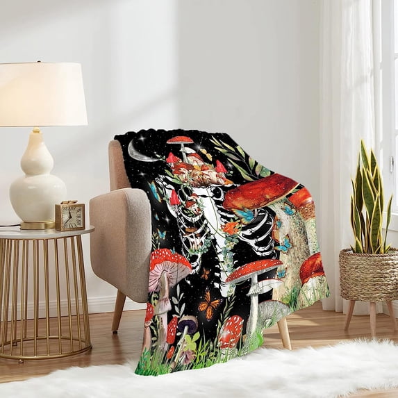 Yibo Mushrooms Collections, Artist Mushrooms Wild Species Blankets for Boys and Girls, Ultral Soft Fleece Fungus Natural Organic Blankets Used for Bed, Sofa, Chairsfor Kids/Child