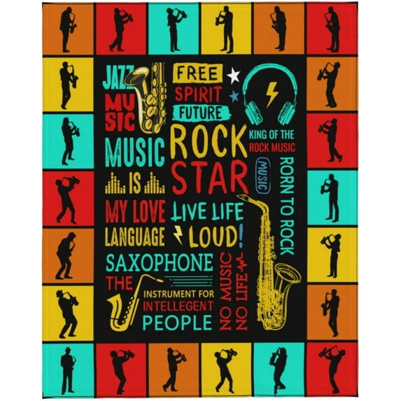 Yibo Music Blanket Violin Gifts for Violin Lovers Colorful Violin Pattern and Quotes Blanket Music Blanket Home Decoration Violin Blanket for Adults Teens Kids Boys Girls