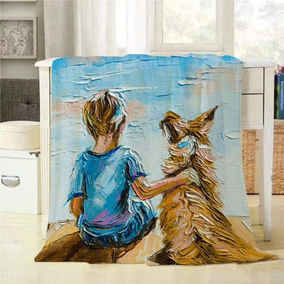 Yibo Floral Folk Art Blanket Flannel Soft and Comfortable Anti-static Bed Sofa Blanket