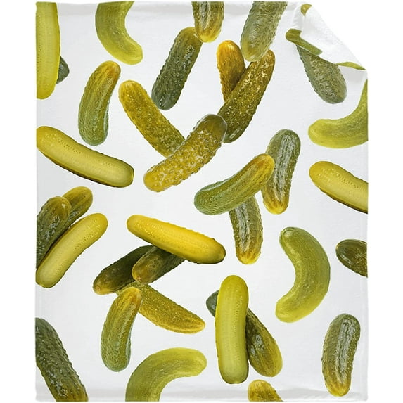 Yibo Pickle Blanket and Throw Cucumber Funny Food Blanket for Women Men Kids Adults Cozy Flannel Bed Blanket Home Couch Dorm Sofa Kids Size