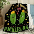 thumbnail image 1 of Yibo Pickles Blanket Flannel Soft and Comfortable Anti-static Bed Sofa Blanket, 1 of 7