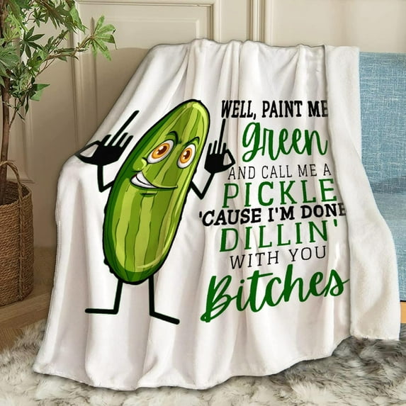 Yibo Pickles Blanket Flannel Soft and Comfortable Anti-static Bed Sofa Blanket