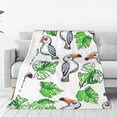 thumbnail image 1 of Yibo Pink Floral Blanket Flannel Soft and Comfortable Anti-static Bed Sofa Blanket, 1 of 8