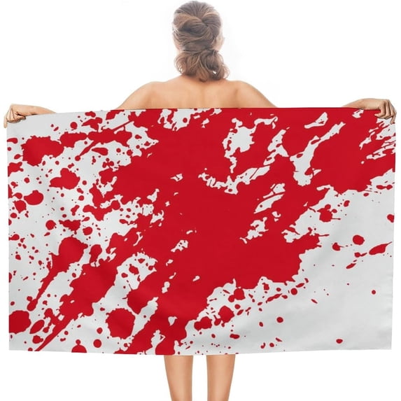 Yibo Red Bloody Blots and Splatters Beach Towels, Quick Dry Swimmers Sand Proof