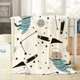 thumbnail image 1 of Yibo Seamless Hand Drawn Pattern Blanket Flannel Soft and Comfortable Anti-static Bed Sofa Blanket, 1 of 7
