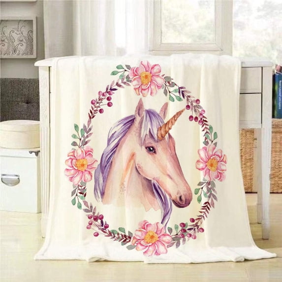 Yibo Seamless Hand Drawn Pattern Blanket Flannel Soft and Comfortable Anti-static Bed Sofa Blanket