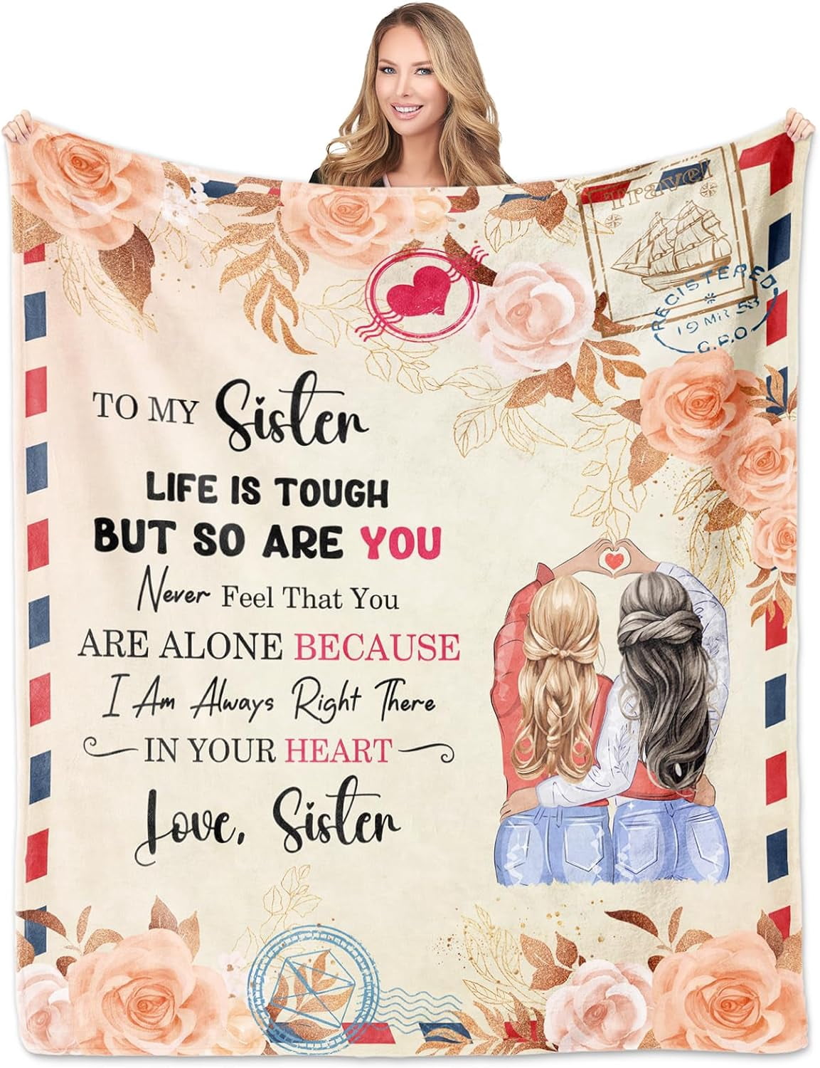 Pavolini Sister Gifts, Sister Birthday Gifts, Floral Canvas Tote Bag