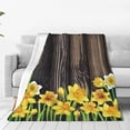 thumbnail image 1 of Yibo Spring Flowers Daffodils Blanket Flannel Soft and Comfortable Anti-static Bed Sofa Blanket, 1 of 9
