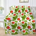 thumbnail image 1 of Yibo Strawberry Cherry Pattern Flannel Soft Warm Cute Strawberry Fruits Blanket Fleece Bed Couch Living Room Blanket for Kids Adults, 1 of 8