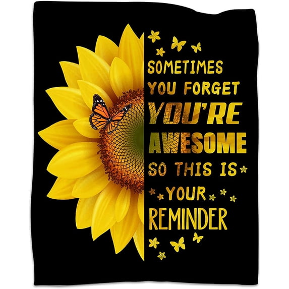 Yibo Sunflower Butterfly Blanket Soft Warm Lightweight Cozy Plush Bed Couch Sofa Office Decor Gifts for Women