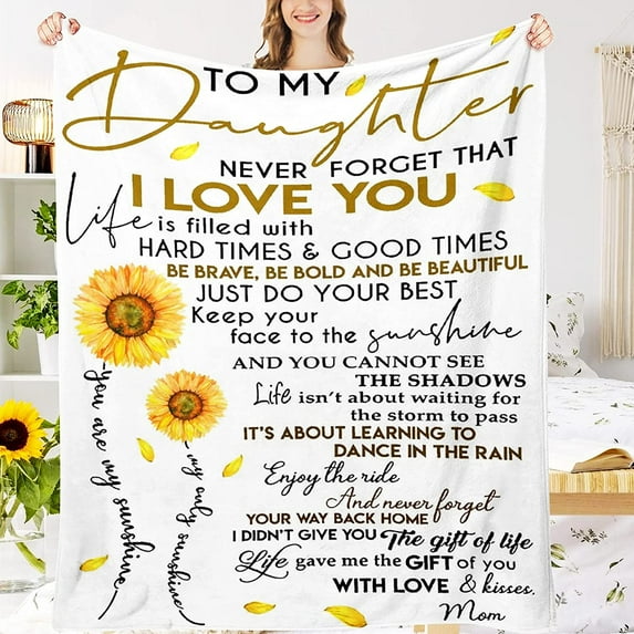Yibo Sunflower Love Letter to My Daughter Blanket Flannel Soft and Comfortable Anti-static Bed Sofa Blanket