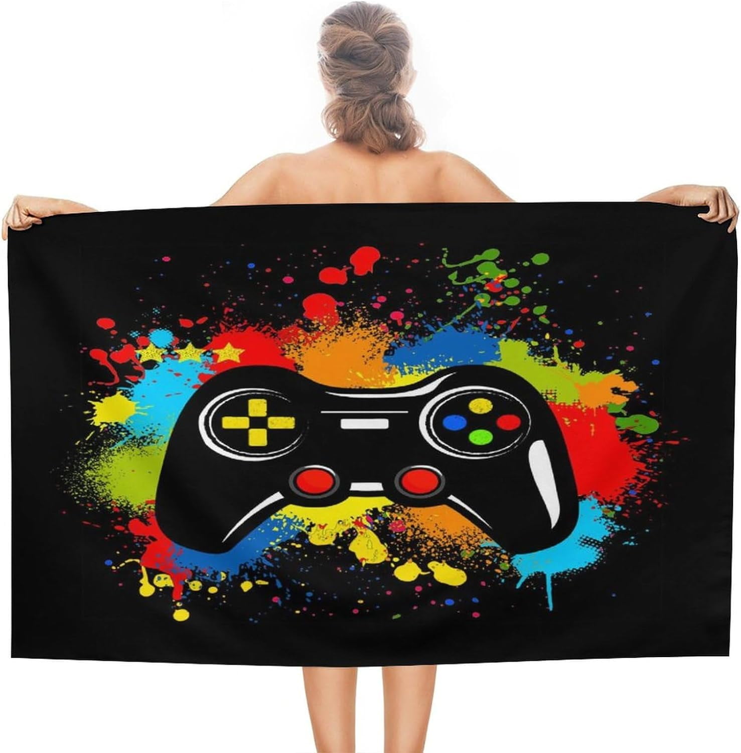 Yibo Teens Colorful Gamer Gaming Beach Towels Video Games Tie Dye