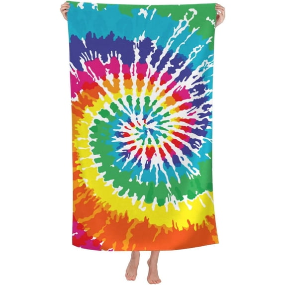 Yibo Tie Dye Bath Towel Quick Dry Pool Towel Ultra Absorbent Towel Shower Towel for Bathroom Outdoor Swimming