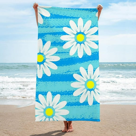 Yibo Tie Dye Sunflower Beach Towel, Quick Dry Super Absorbent Sand Proof Beach Towels for Kids Adults, Pool Bath Towels for Beach Sports