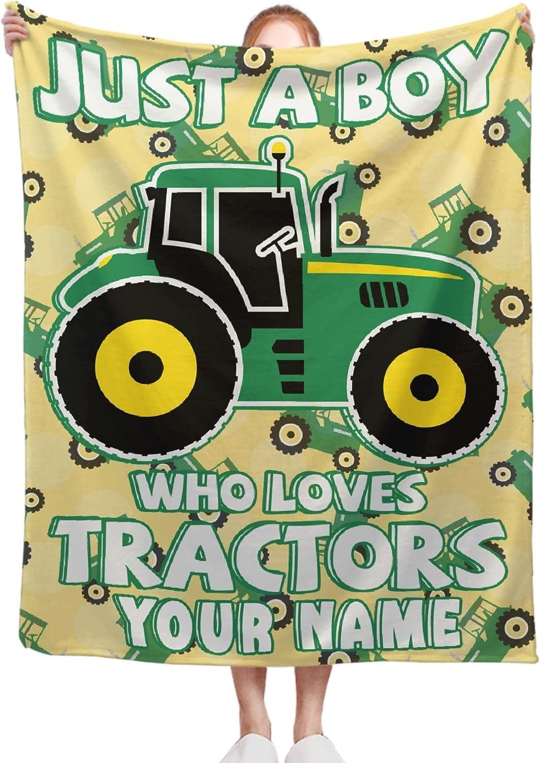 Yibo Tractor Blanket Just A Girl Who Loves Tractors Gift for Boy Girl ...