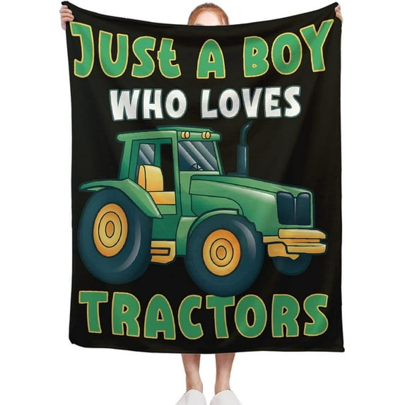 Yibo Tractor Blanket Just A Girl Who Loves Tractors Gift for Boy Girl Kid Tractor Lover Soft Cozy Warm Plush Fuzzy Lightweight Fleece Flannel Throw for Couch Travel Inch for Teens