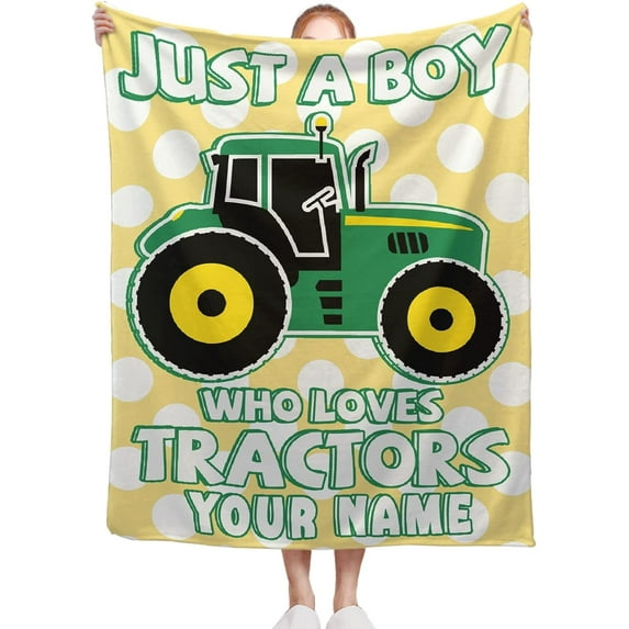 Yibo Tractor Blanket Just A Girl Who Loves Tractors Gift for Boy Girl Kid Tractor Lover Soft Cozy Warm Plush Fuzzy Lightweight Fleece Flannel Throw for Couch Travel Inch for Teens