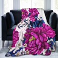 thumbnail image 1 of Yibo Tropical Flowers Blanket Flannel Soft and Comfortable Anti-static Bed Sofa Blanket, 1 of 7