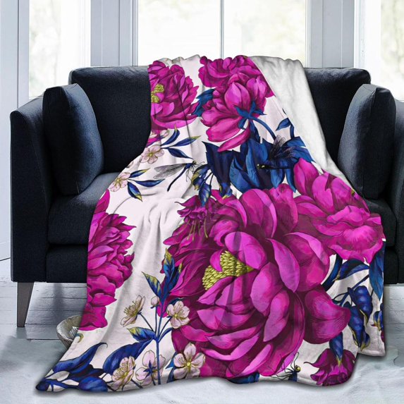 Yibo Tropical Flowers Blanket Flannel Soft and Comfortable Anti-static Bed Sofa Blanket