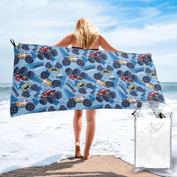 Yibo Trucks Beach Towel - Perfect for Travel, Swim, and Fitness