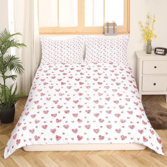 Yibo Valentines Day Black White Buffalo Duvet Cover - Premium Polyester Duvet Cover with Zipper Closure, 3 Piece Set, Includes 1 Duvet Cover and 2 Pillow Cases, No Comforter