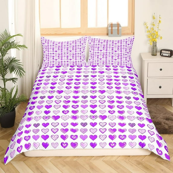 Yibo Valentines Day Black White Buffalo Duvet Cover - Premium Polyester Duvet Cover with Zipper Closure, 3 Piece Set, Includes 1 Duvet Cover and 2 Pillow Cases, No Comforter