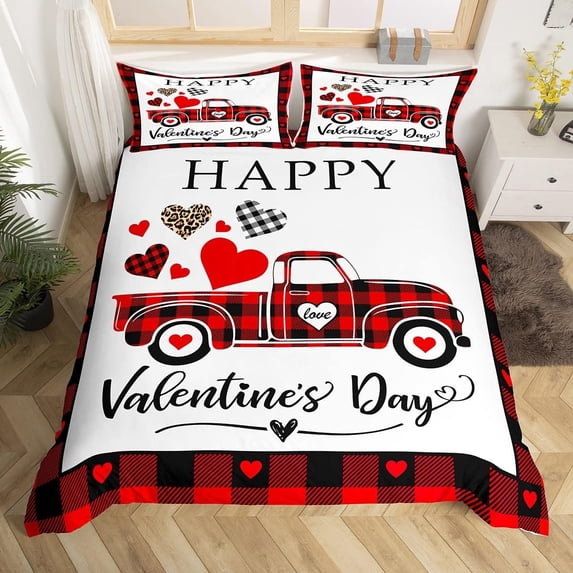 Yibo Valentines Day Gifts Cute Pink Gnomes Duvet Cover - Premium Polyester Duvet Cover with Zipper Closure, 3 Piece Set, Includes 1 Duvet Cover and 2 Pillow Cases, No Comforter